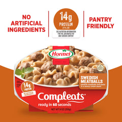 HORMEL COMPLEATS microwave tray close-up ready-to-heat for convenience