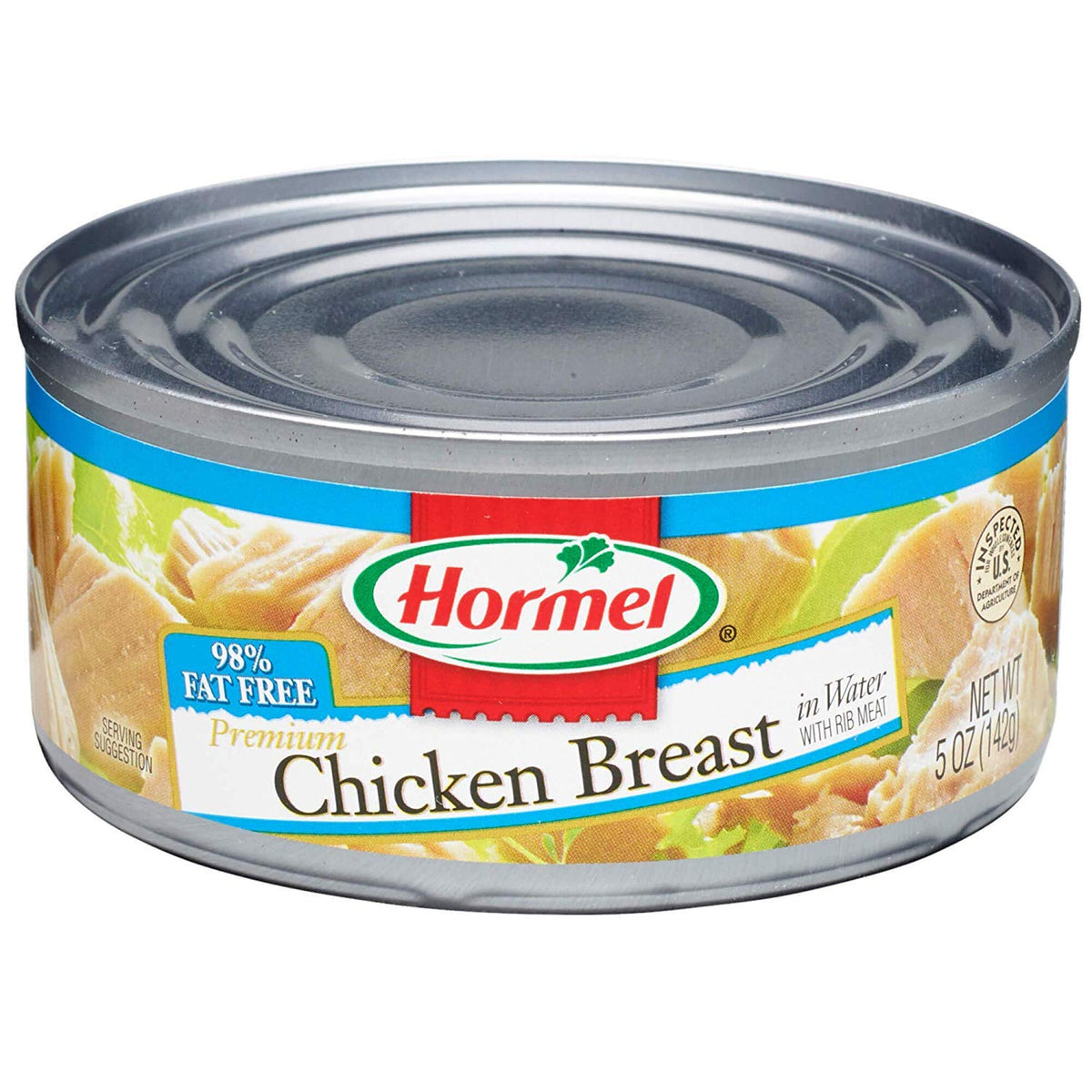 Hormel Premium front can showing label and size for quick pantry identification and convenience