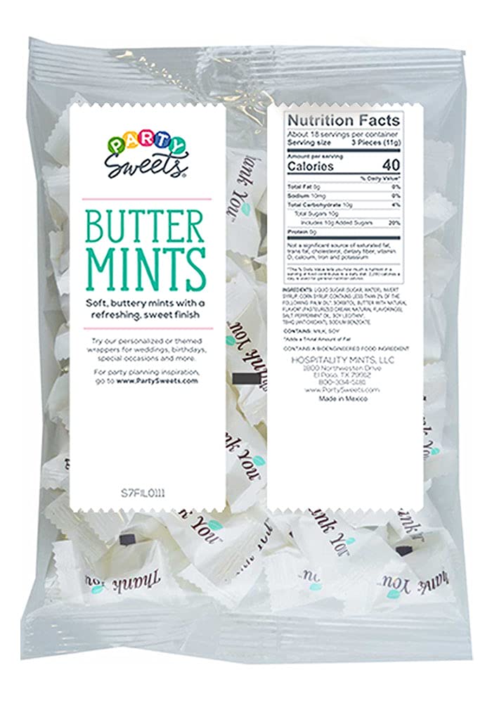 Hospitality Mints unwrapped mint texture showing soft buttery center and mint finish for pleasant flavor