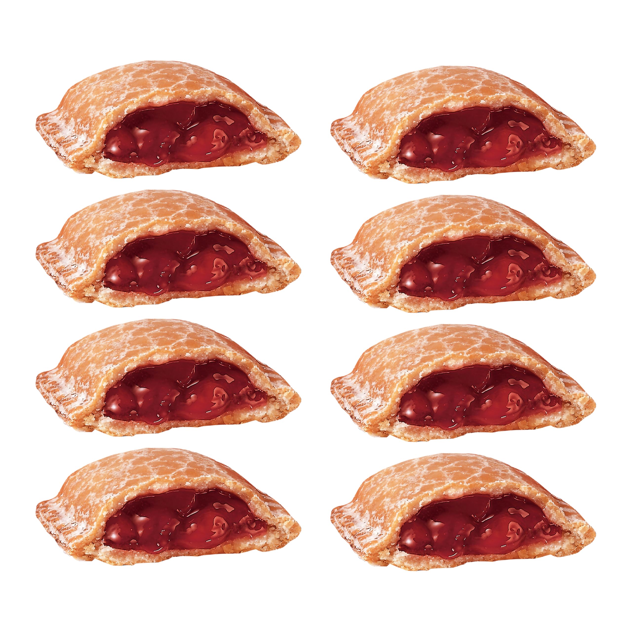 Opened Hostess cherry fruit pie exposing bright cherry filling for indulgent flavor