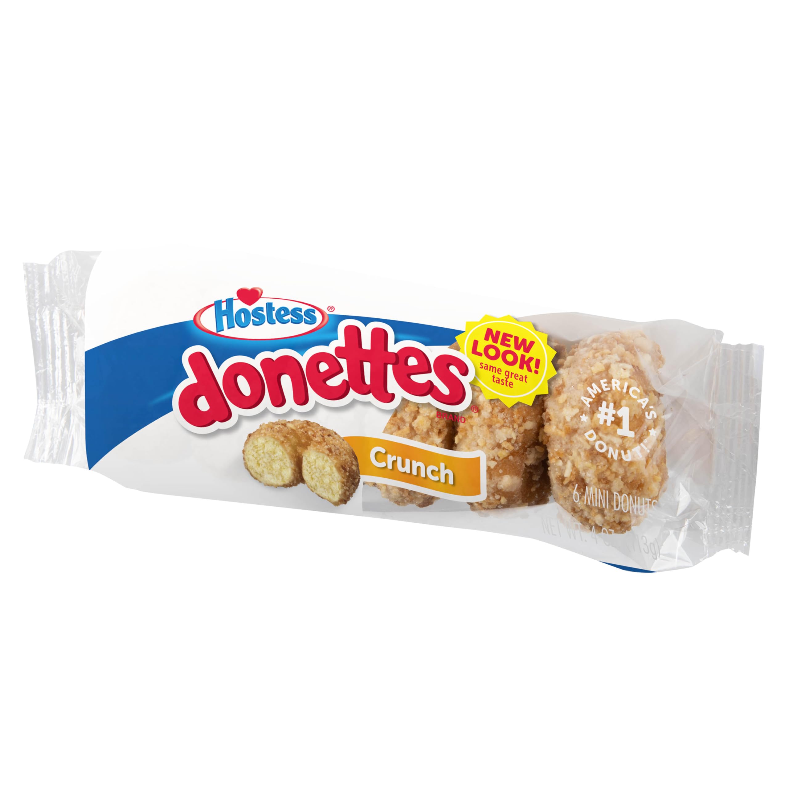 Hostess stacked Donettes beside a hand for size reference and portion clarity