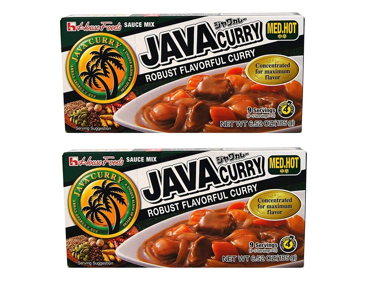 House Foods Java Curry front packaging showing product details and medium hot benefit