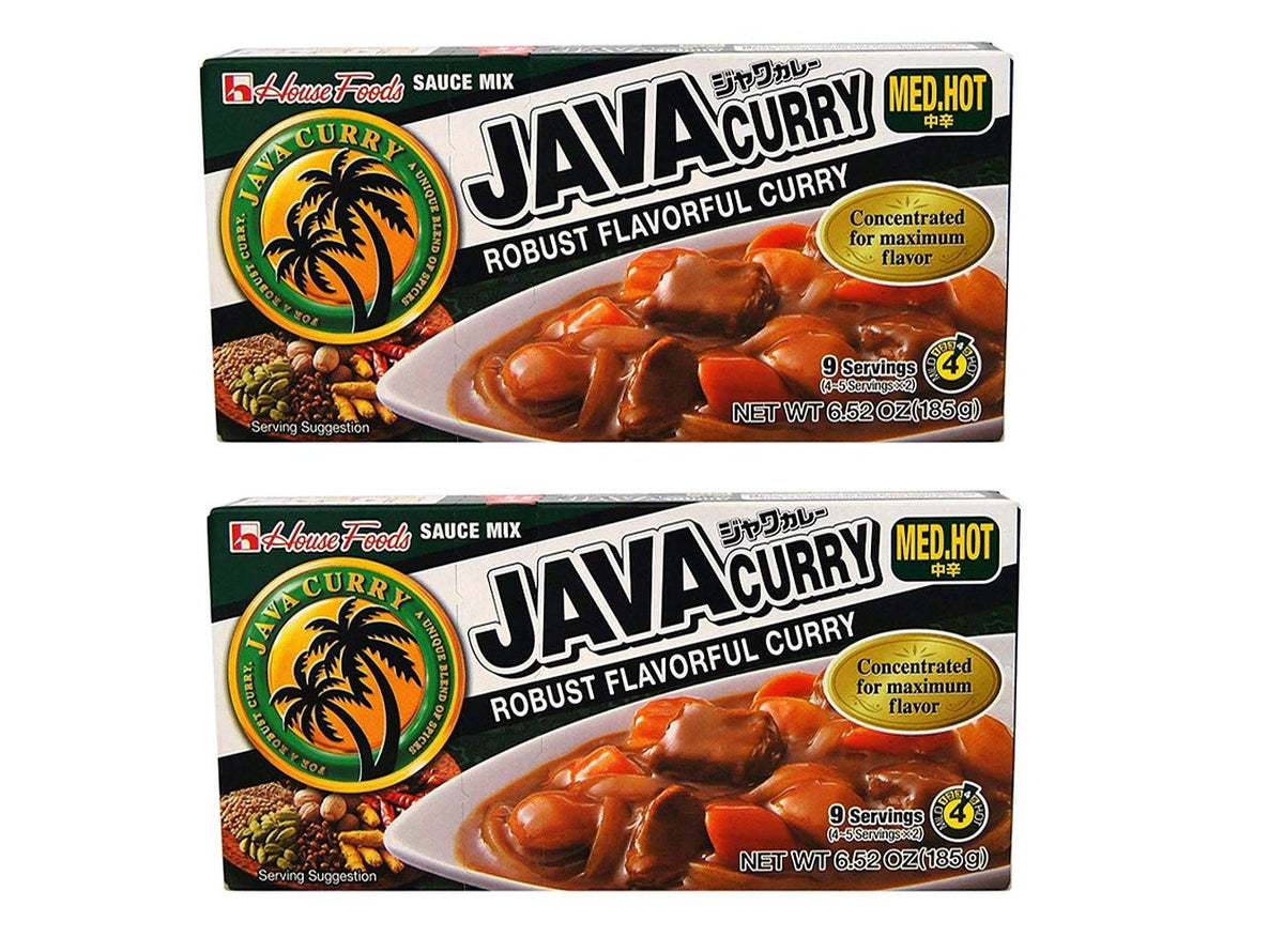 House Foods Java Curry front packaging showing product details and medium hot benefit
