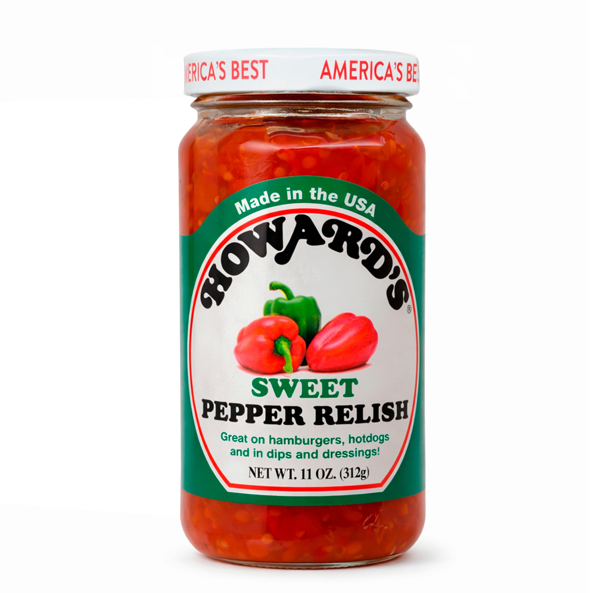 Howard's relish spoon close-up showing texture and fresh-pepper appeal