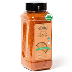 HqO front packaging of taco seasoning showing organic label and bold flavor