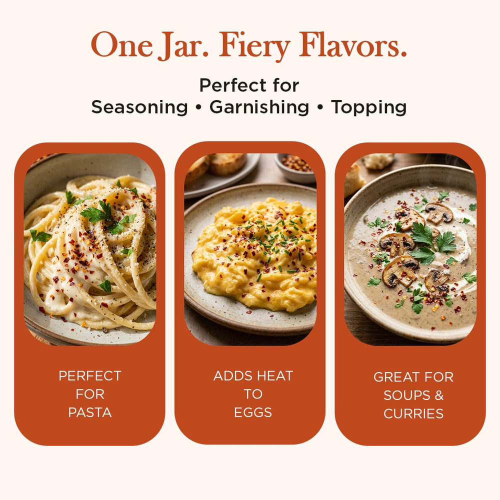 HqO flakes sprinkled into stir-fry adding immediate spice and depth