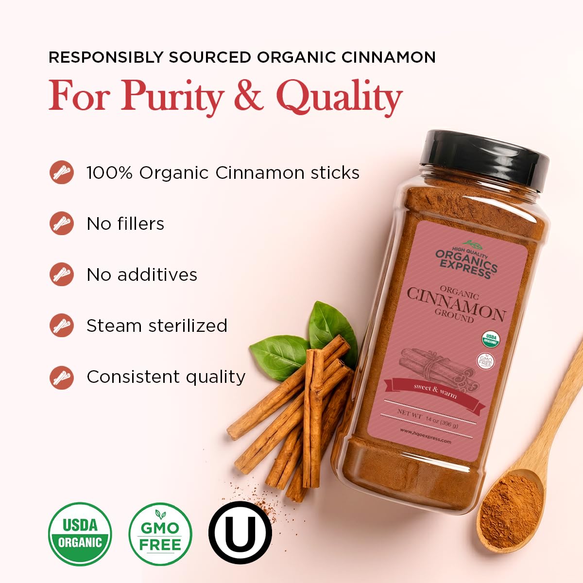 HqO label detail displaying USDA organic and kosher certifications
