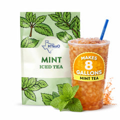 HTeaO front box showing Black Mint flavor and pitcher sachets for convenience