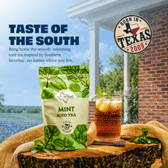 HTeaO sachet close-up displaying fabric texture and big-batch brewing benefit