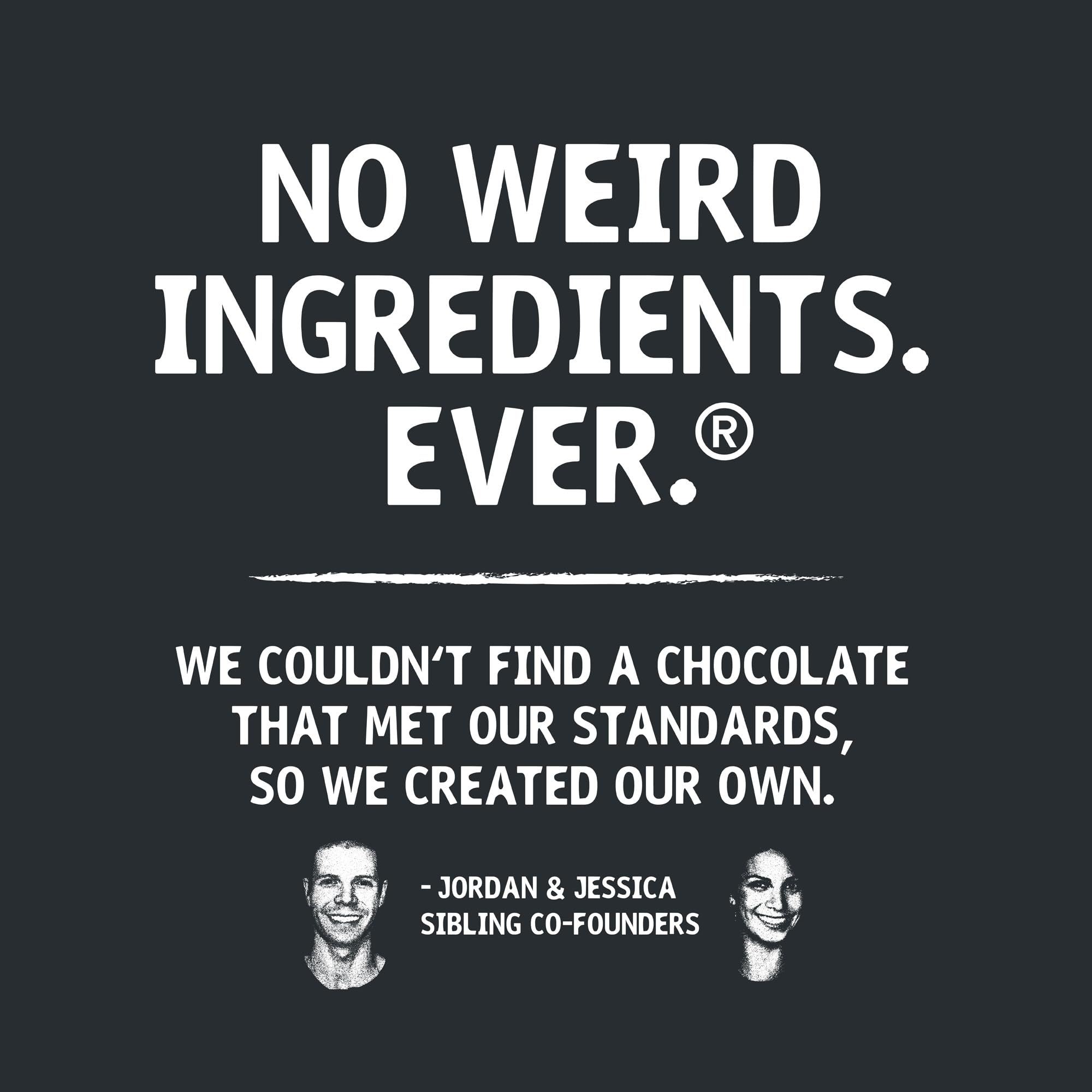 Hu dark chocolate chips next to measuring cup showing 7oz scale and portion convenience