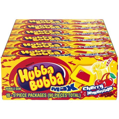 Hubba Bubba front box showing cherry lemonade flavor and easy sharing