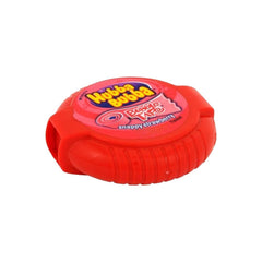 Hubba Bubba gum tape close-up texture highlighting stretch and bubble-ready elasticity