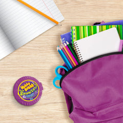 Hubba Bubba open spool close-up displaying tape gum ready to pull
