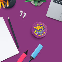 Hubba Bubba grape tape texture close-up highlighting chewable consistency