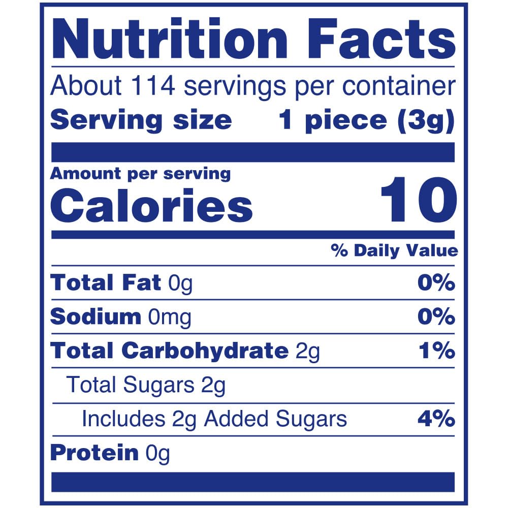Hubba Bubba pack label and ingredient panel clear for shoppers checking contents