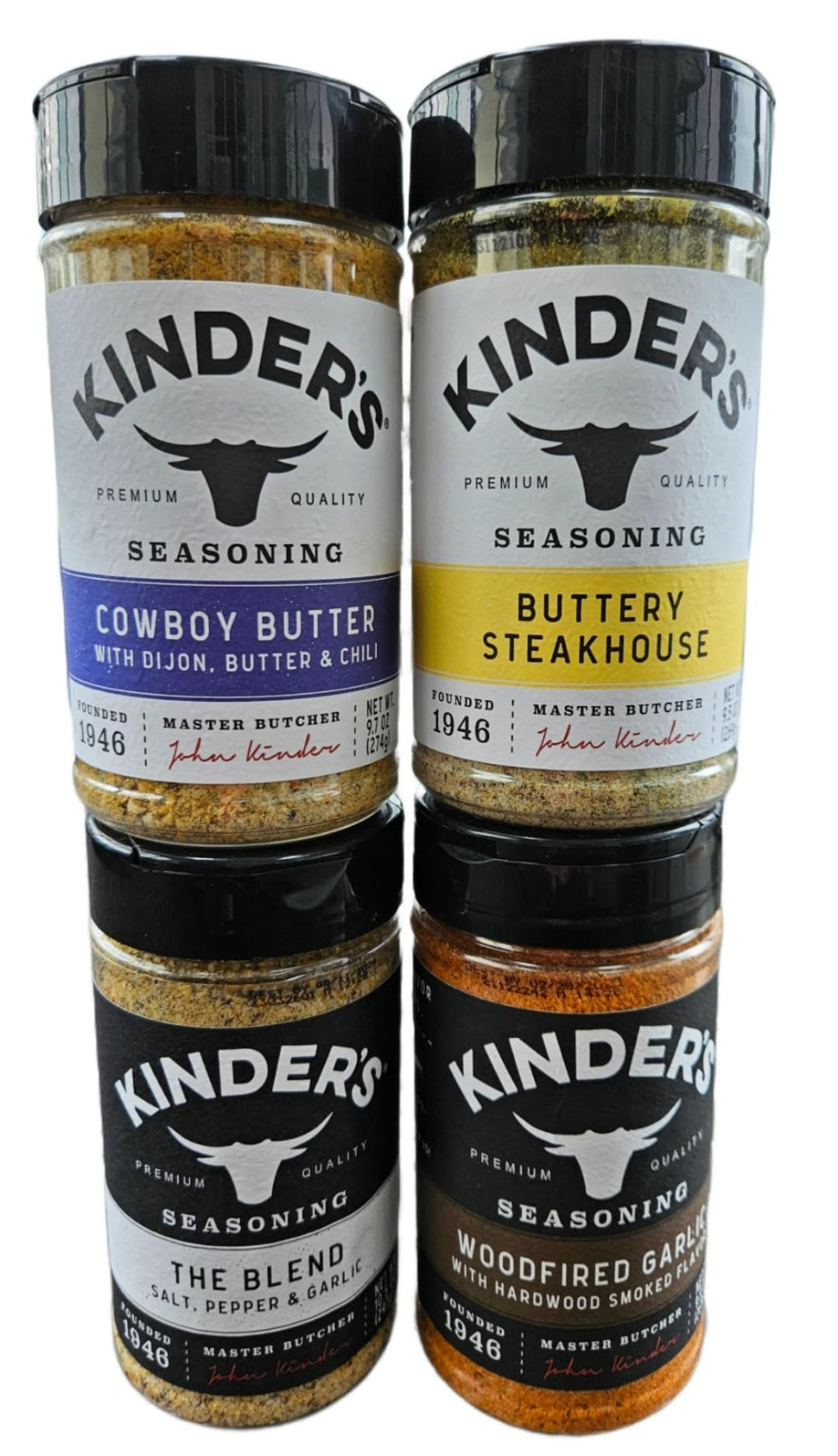 HUBZ seasoning set front packaging showing four jars and labels for quick selection