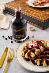 HUCKLEBERRY'S BREAKFAST · LUNCH label detail highlighting restaurant recipe origin