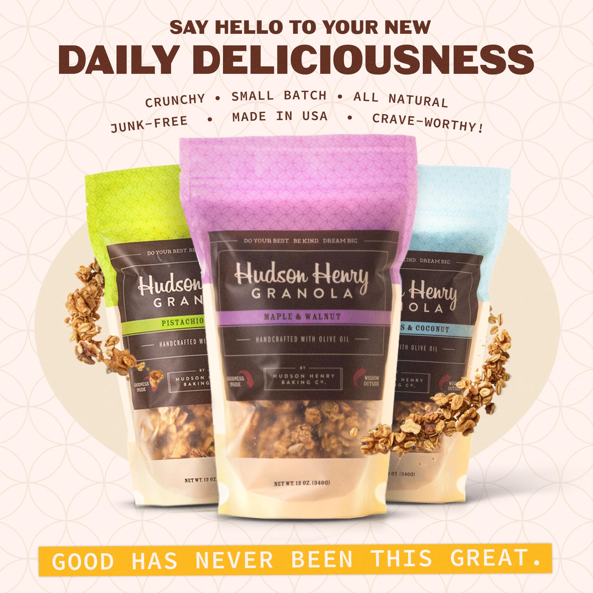 Hudson Henry resealable zipper bag open to preserve freshness and portability