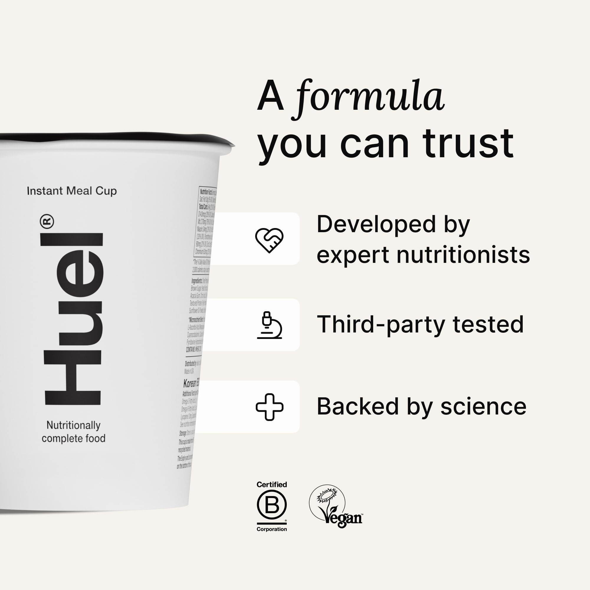 Huel hot savory served in a bowl with garnish showing plated presentation option