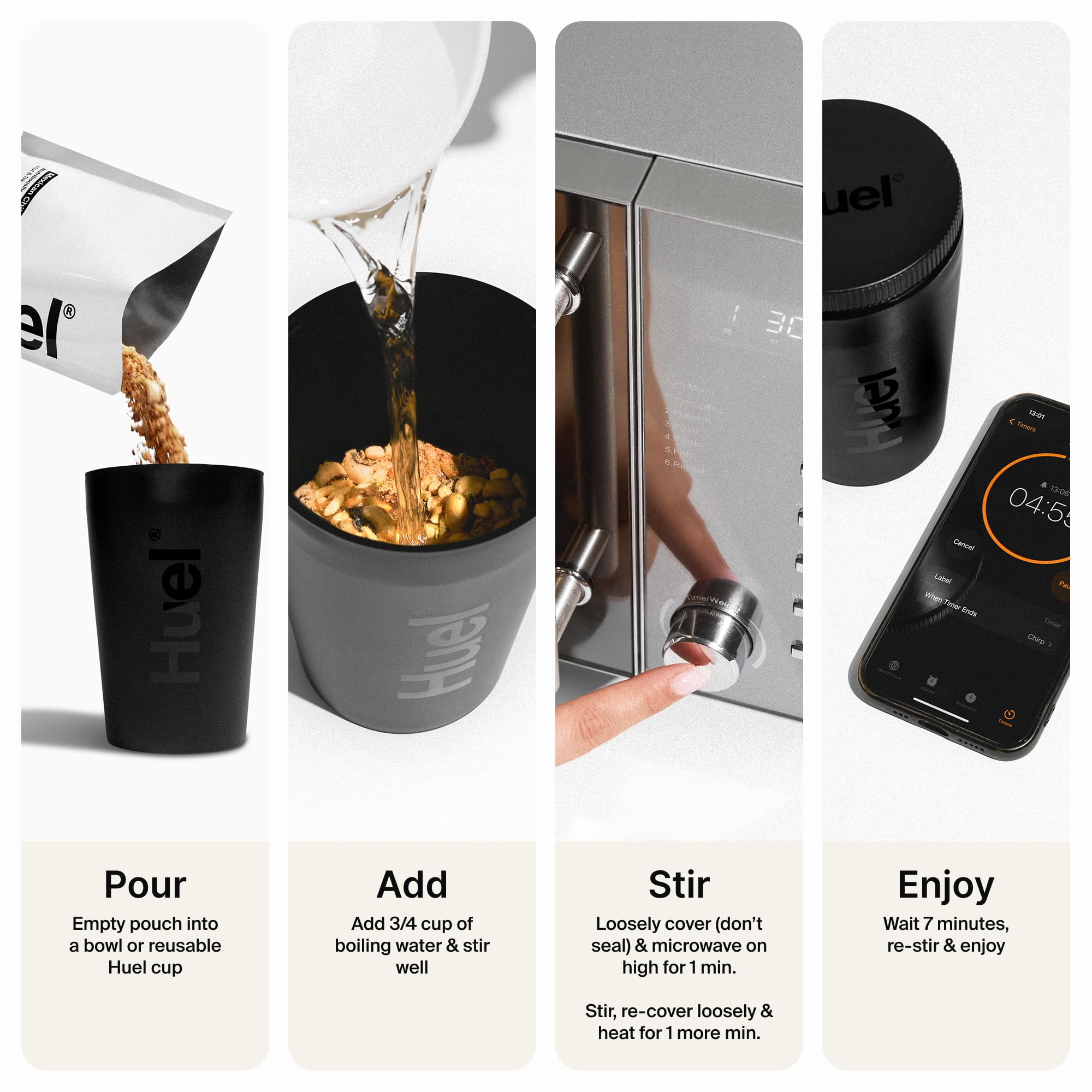 Huel raw ingredients laid out demonstrating plant-based components and quality