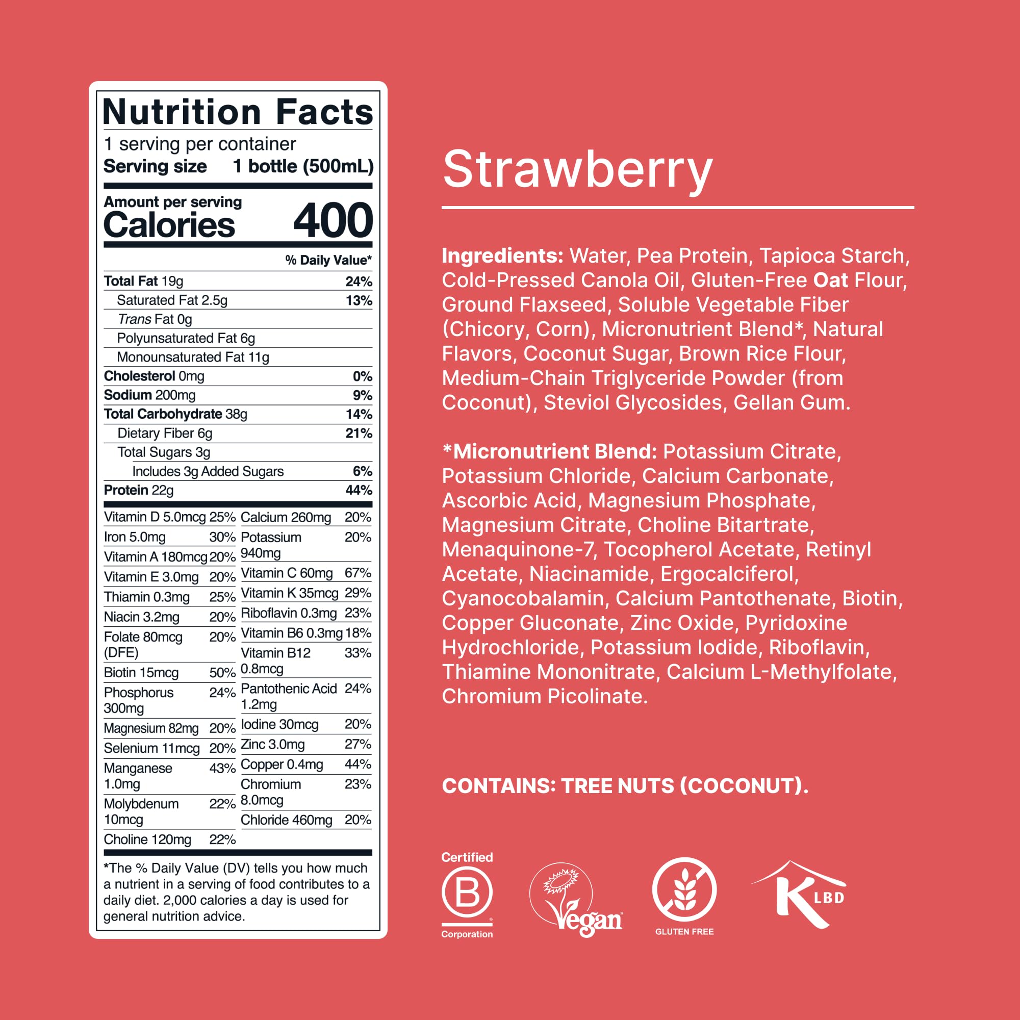Huel ready-to-drink ingredients spread emphasizing nutrient-rich composition