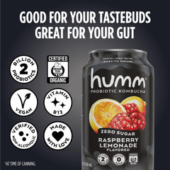 Humm side label showing ingredients and organic certification