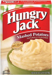 Hungry Jack front packaging showing box and benefit fast creamy potatoes