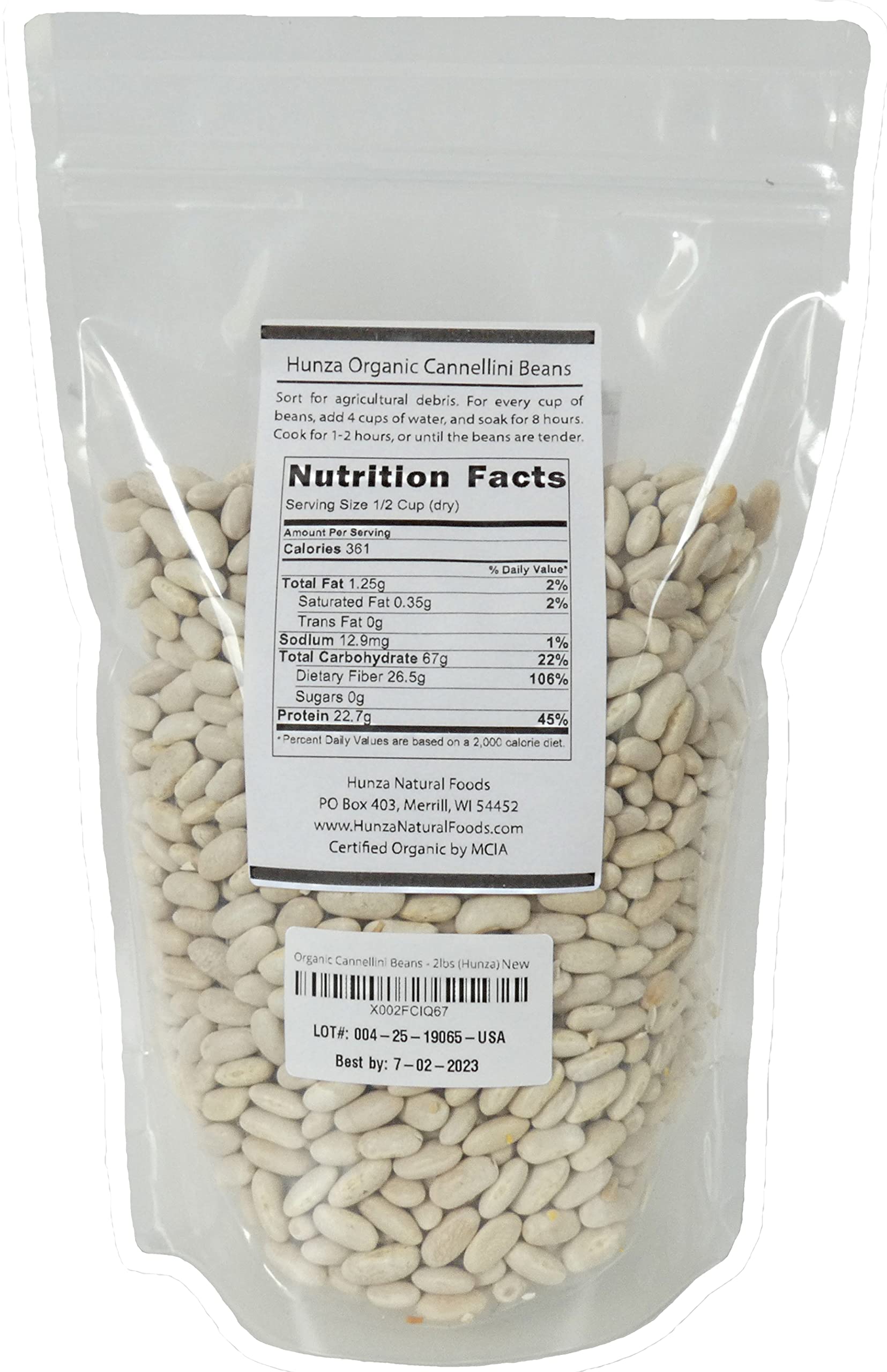 Hunza Natural Foods close-up of cannellini bean texture showing large creamy beans for versatile cooking