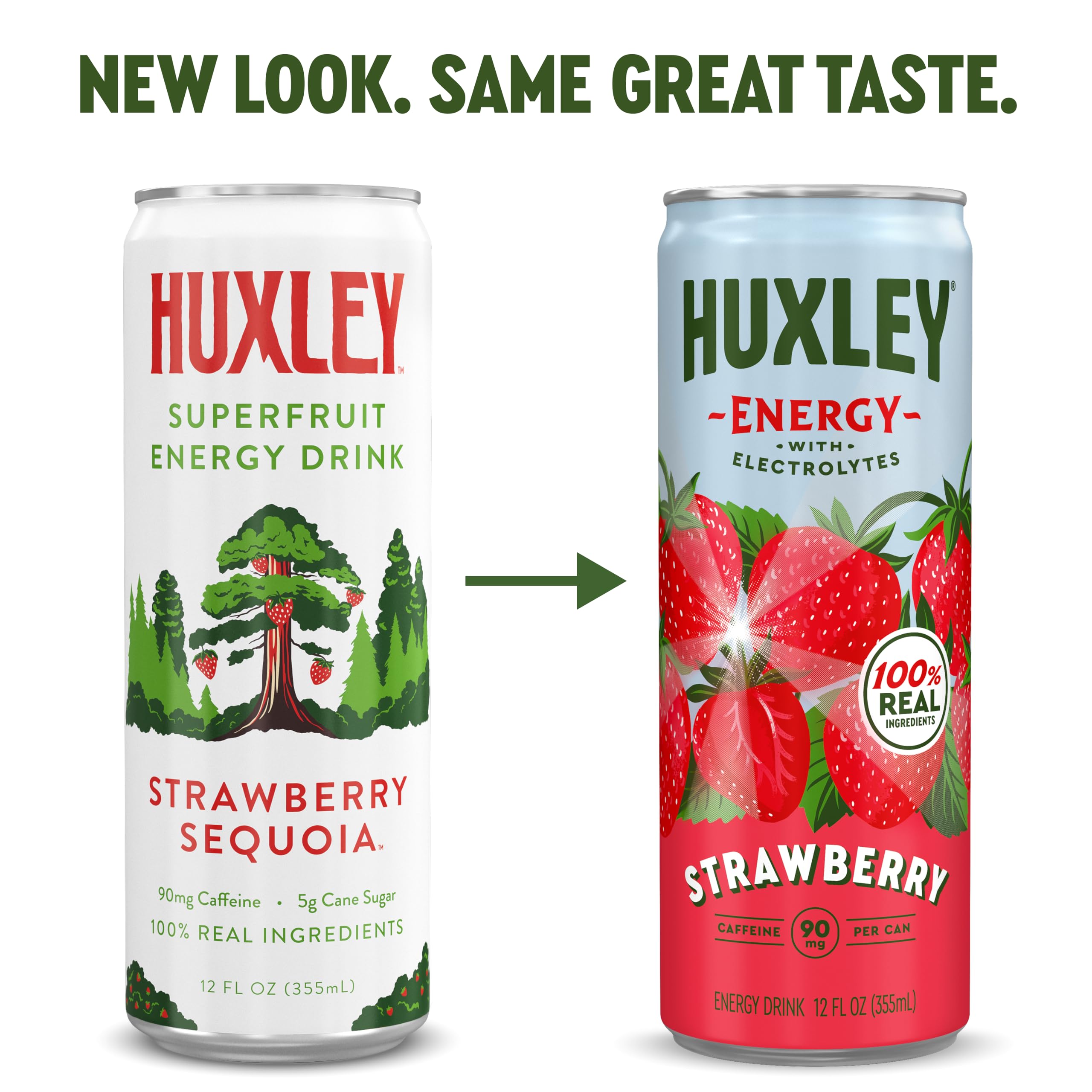Huxley ingredient label detail showing cascara caffeine, L-theanine and electrolytes