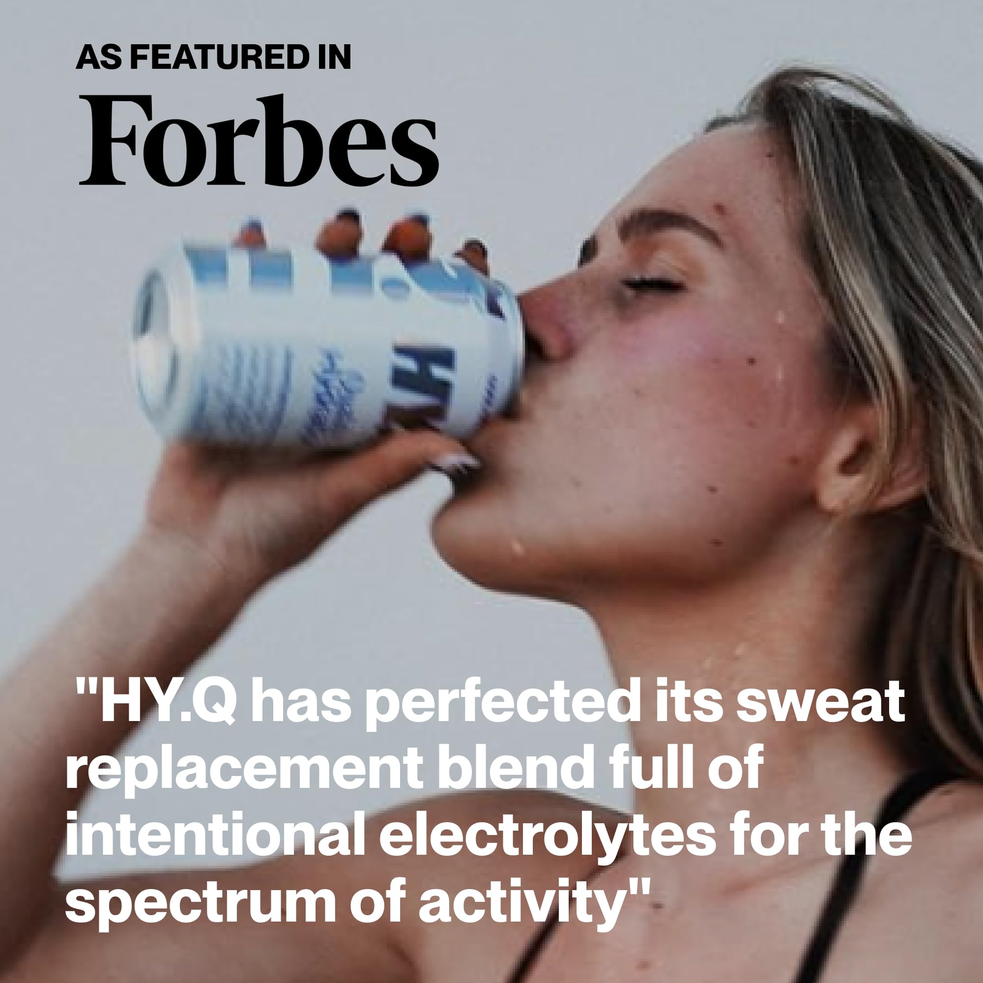 Runner pausing to drink HY.Q showcasing on-the-go hydration benefit
