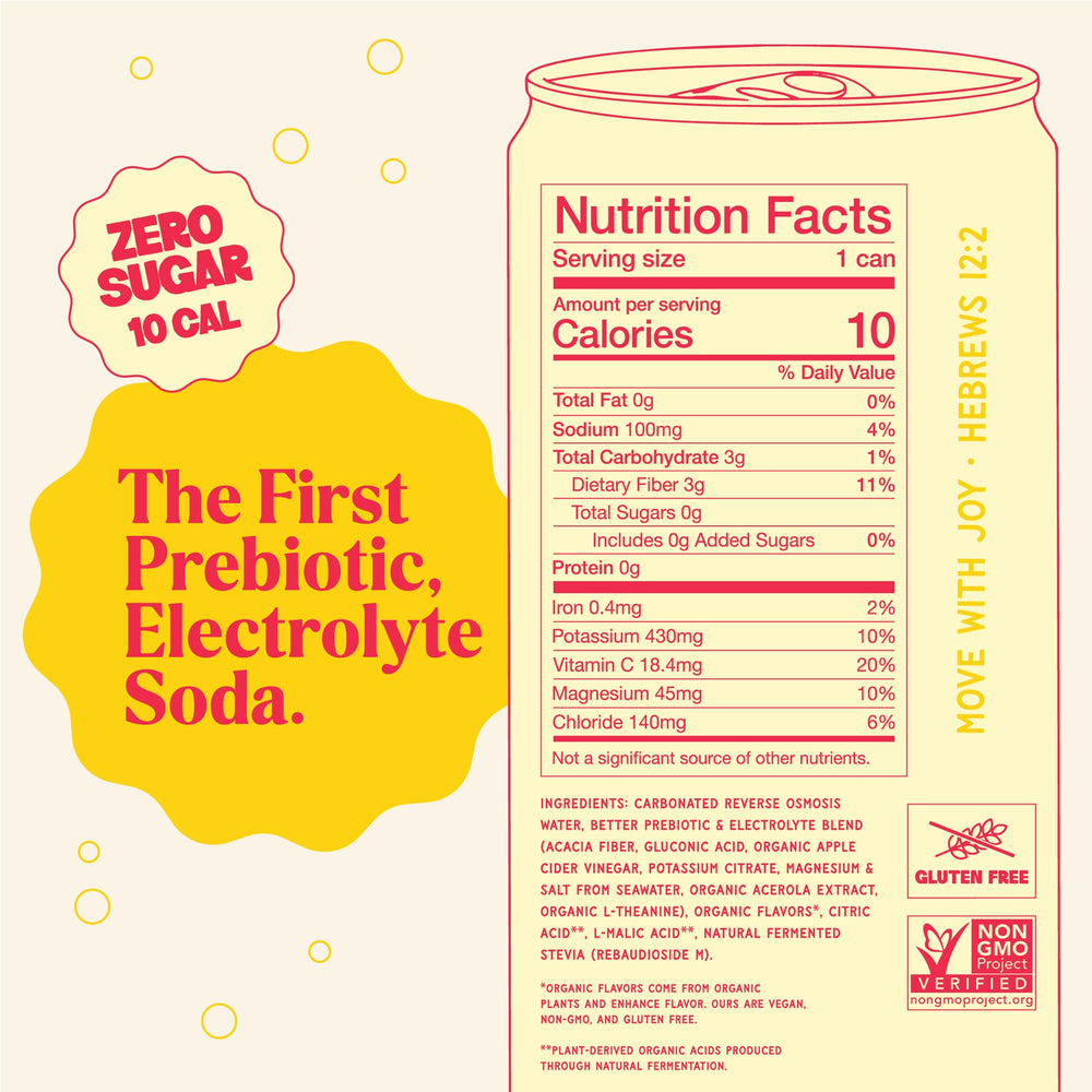 Hyburst Better Than Pop nutrition label and ingredients visible for informed choice