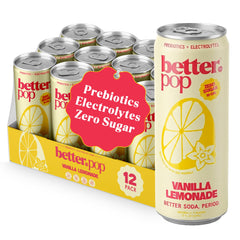 Hyburst Better Than Pop front can showing vanilla lemonade label and refreshing fizz