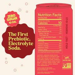Hyburst side label close-up showing ingredient list and electrolyte details