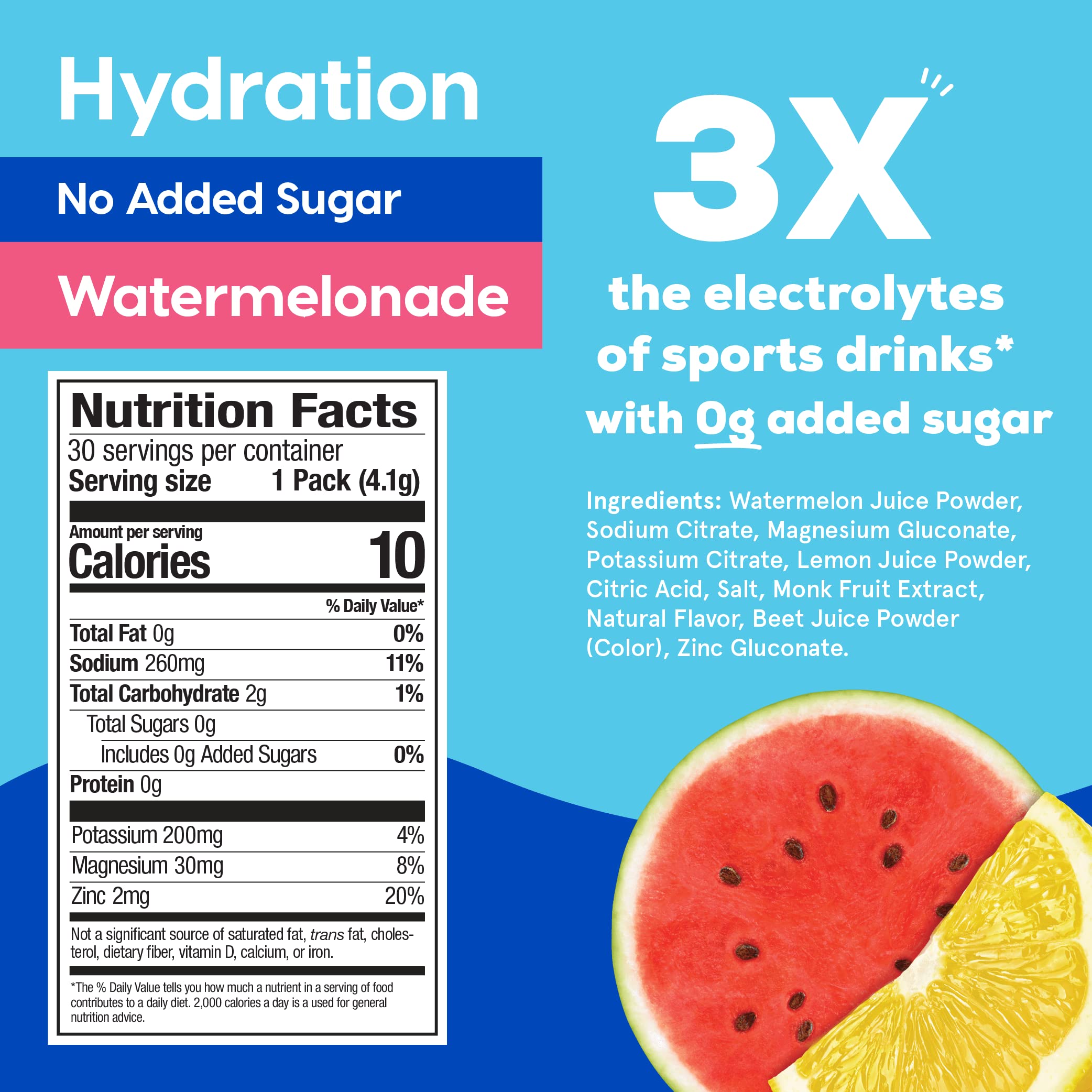 HYDRANT single stick packet close-up displaying ingredients and easy tear