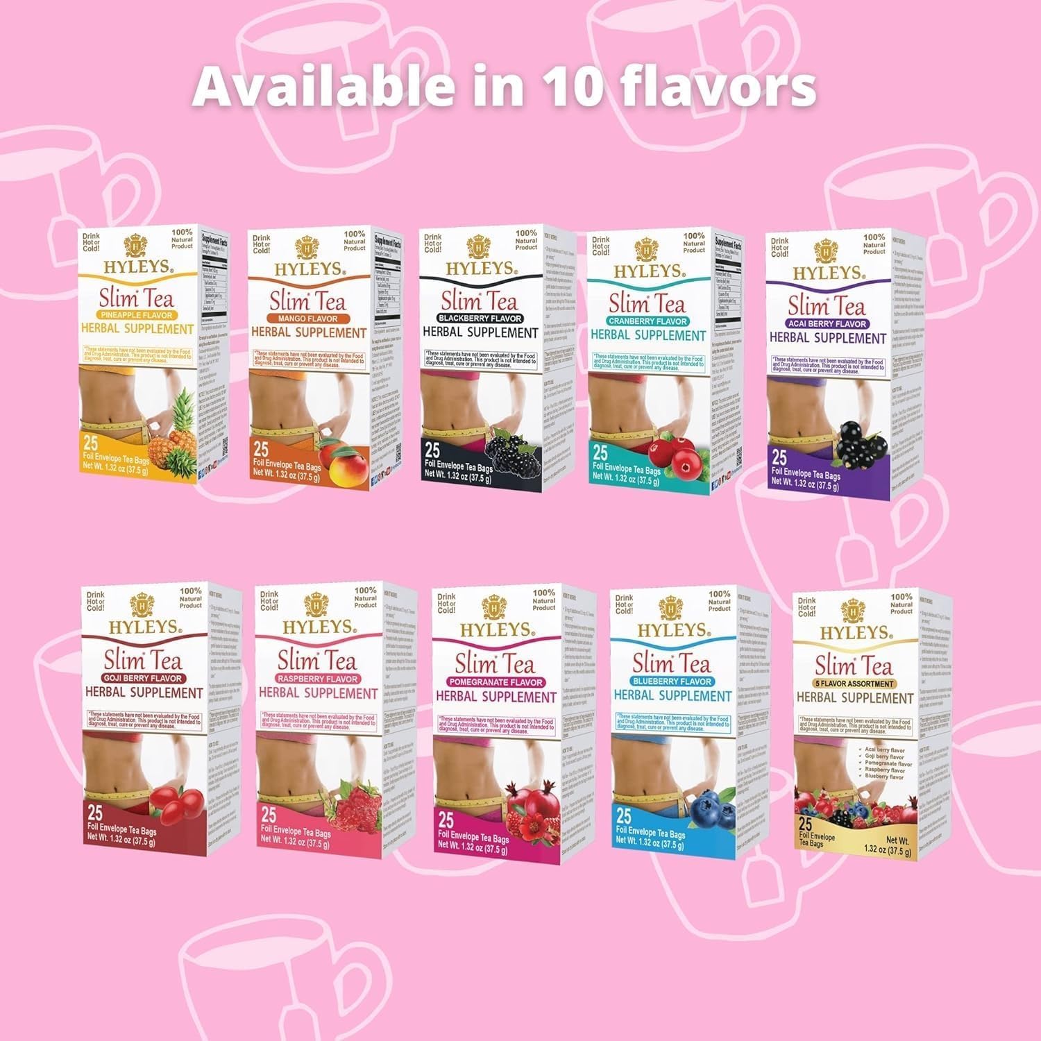 HYLEYS brewed pomegranate tea in cup, showcasing vibrant color and refreshment