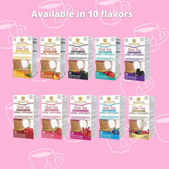 HYLEYS brewed pomegranate tea in cup, showcasing vibrant color and refreshment