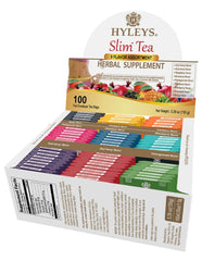 HYLEYS brewed cup of slim tea steaming, highlighting soothing digestion support