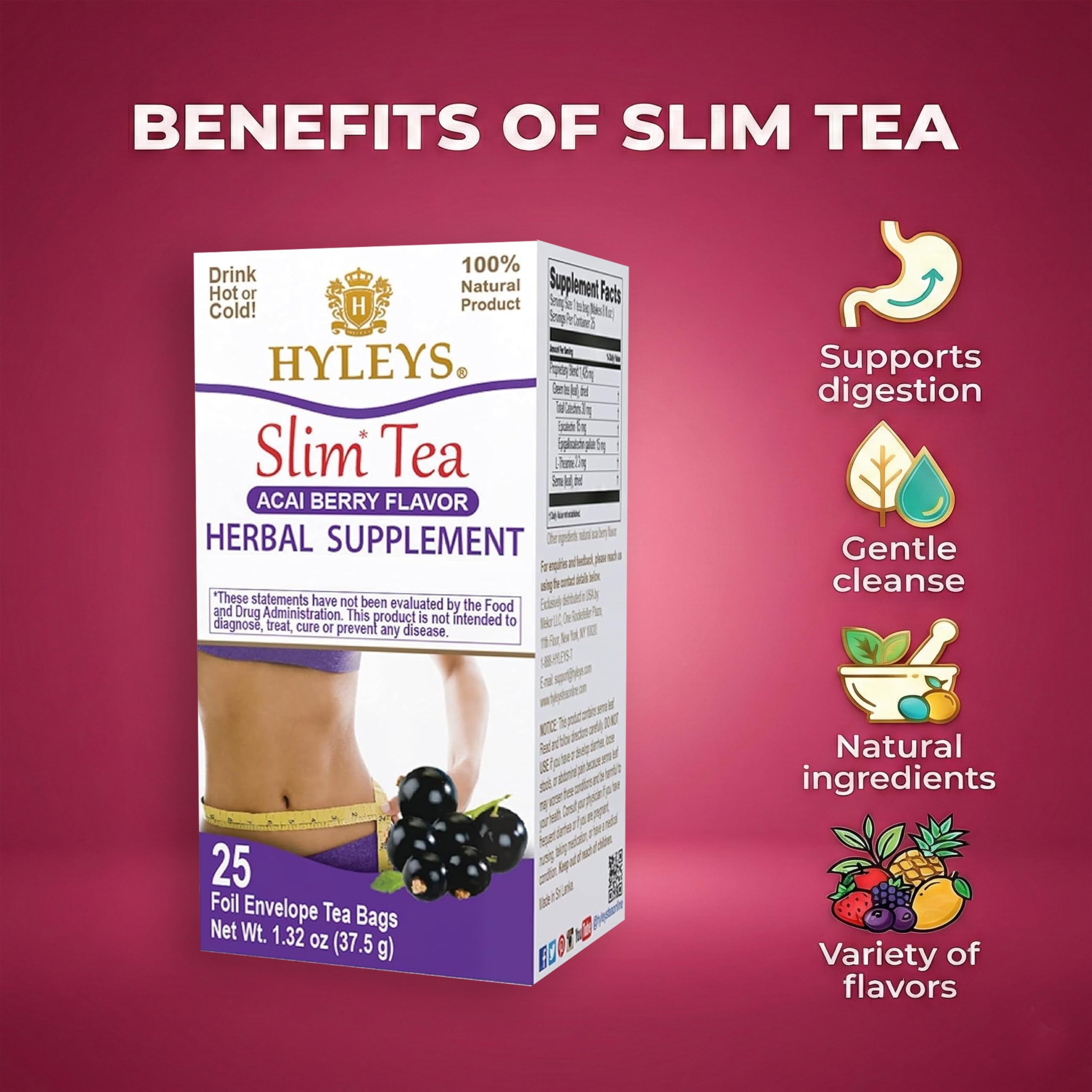 HYLEYS foil-sealed individual teabags for freshness benefit