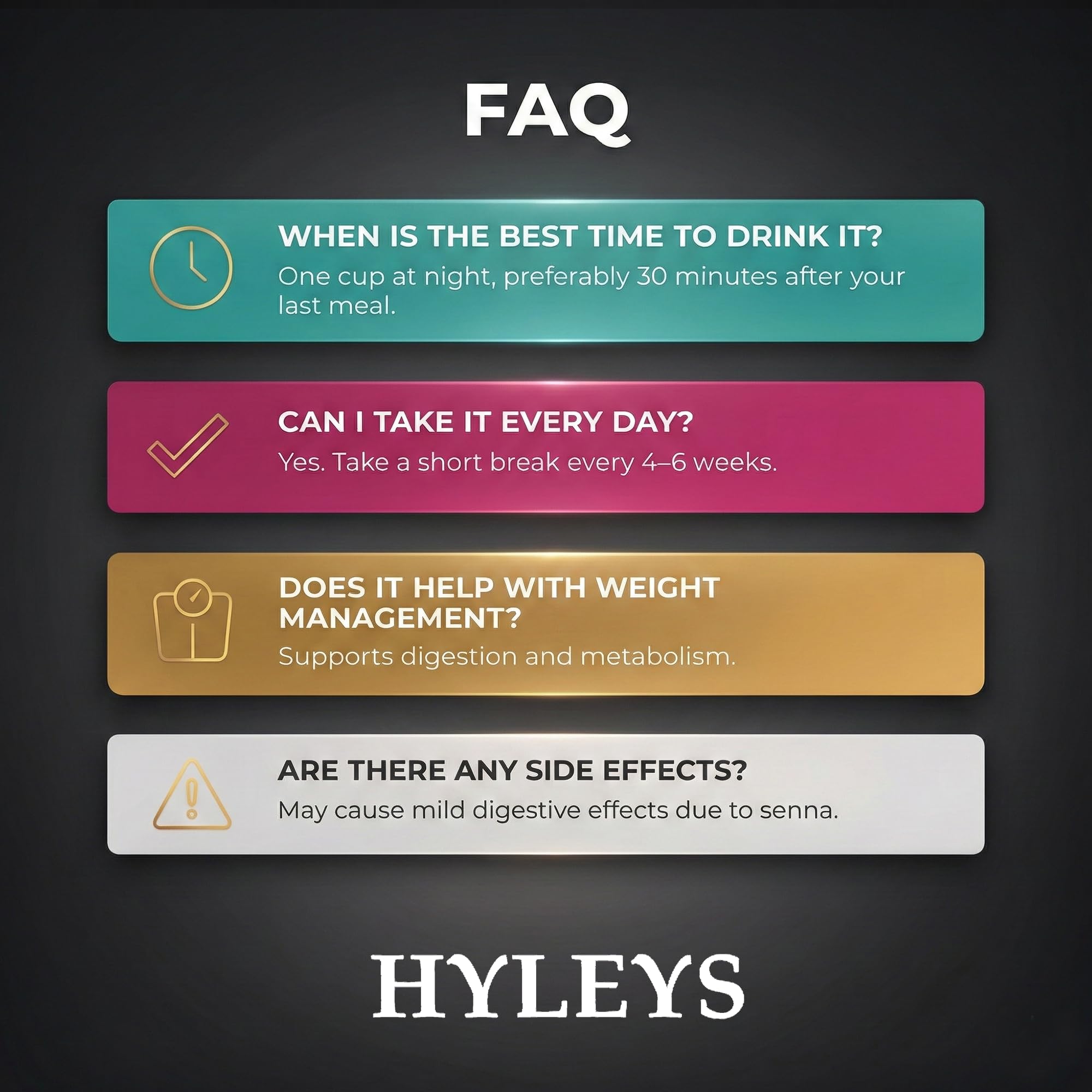 HYLEYS assortment of foil teabags spread on table for variety and daily use