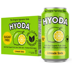 HYODA limeade front can showing bright lime branding and refreshing appeal