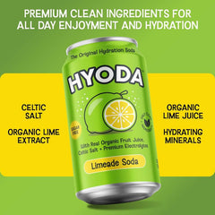HYODA limeade can in hand from gym bag showing convenient on-the-go hydration