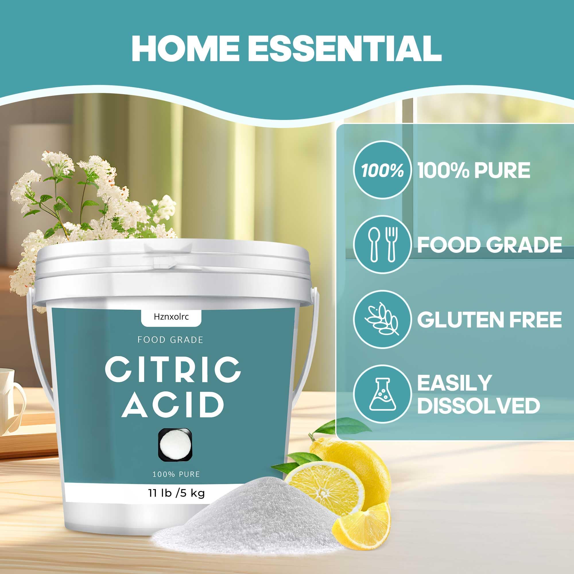 Hznxolrc citric acid crystals close-up texture, pure and odorless for precise recipes