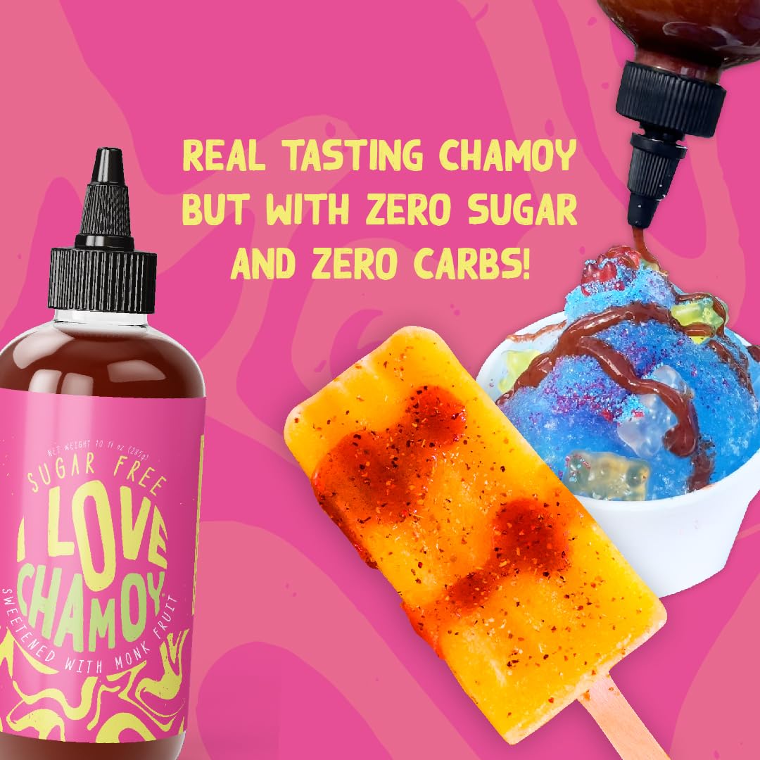 I Love Chamoy bottle next to ruler demonstrating 12 oz size and portion clarity