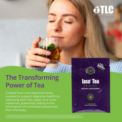 Prepared IASO brewed tea in a glass cup illustrating pleasant original flavor