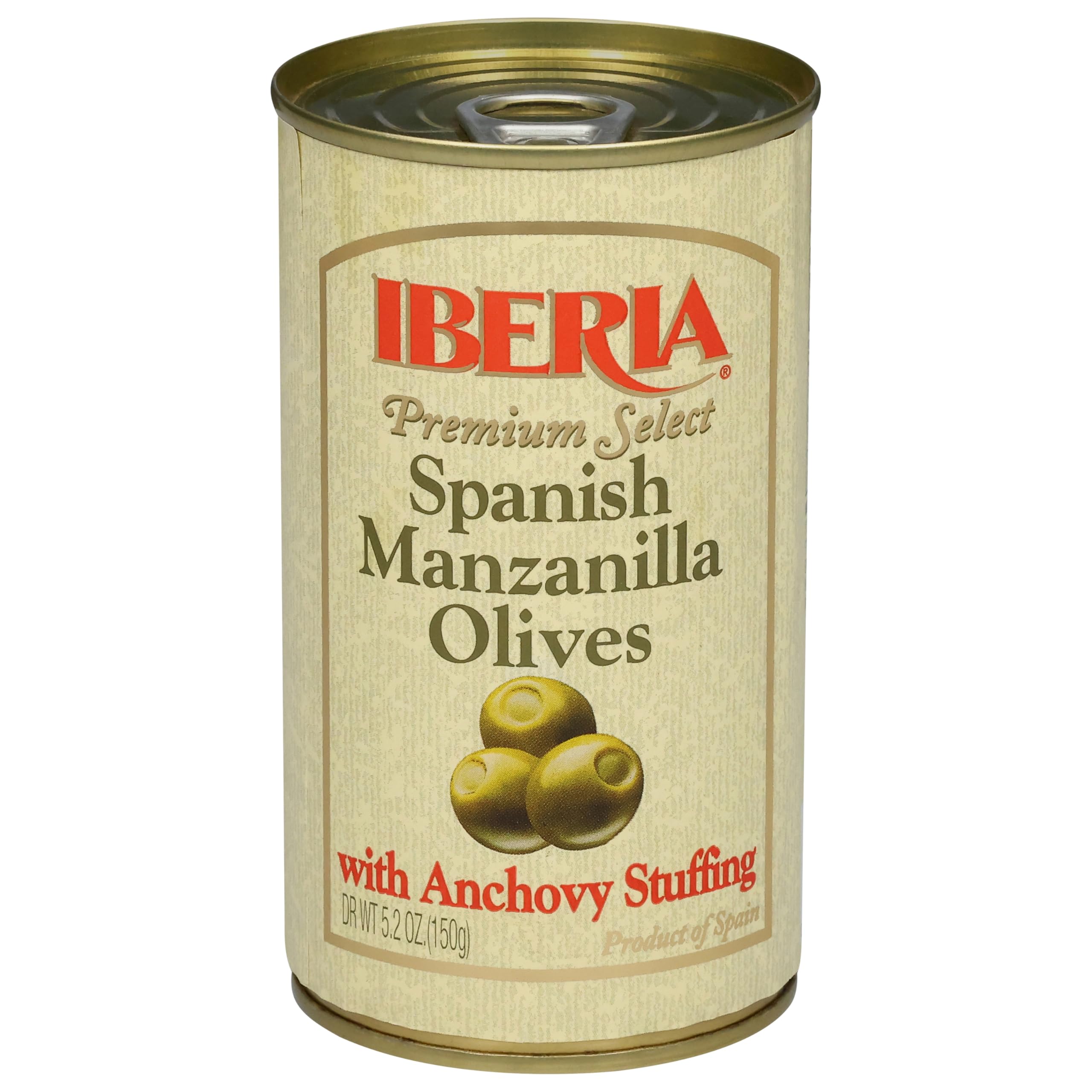 Iberia 5.25 oz can next to drinking glass for size comparison and convenience