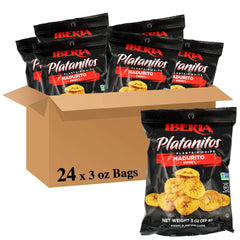 Iberia plantain chips front jar showing crisp slices and convenient packaging