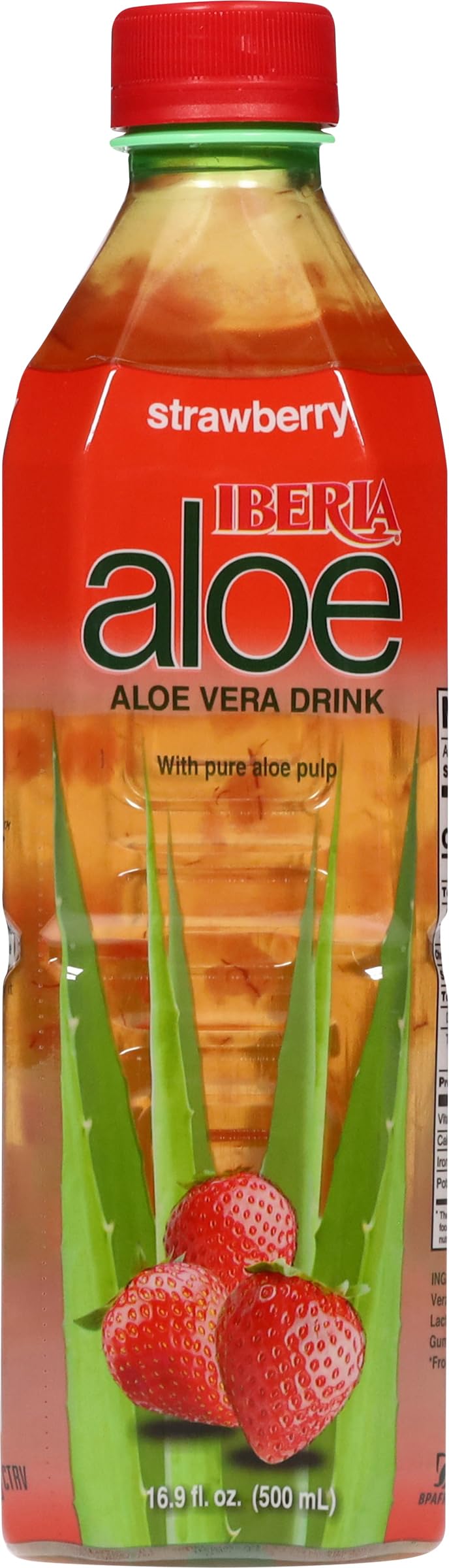 Iberia strawberry pulp closeup highlighting visible aloe pieces and texture benefit