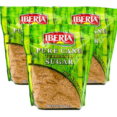 Iberia turbinado front packaging shows large crystals and adds crunchy sweetness