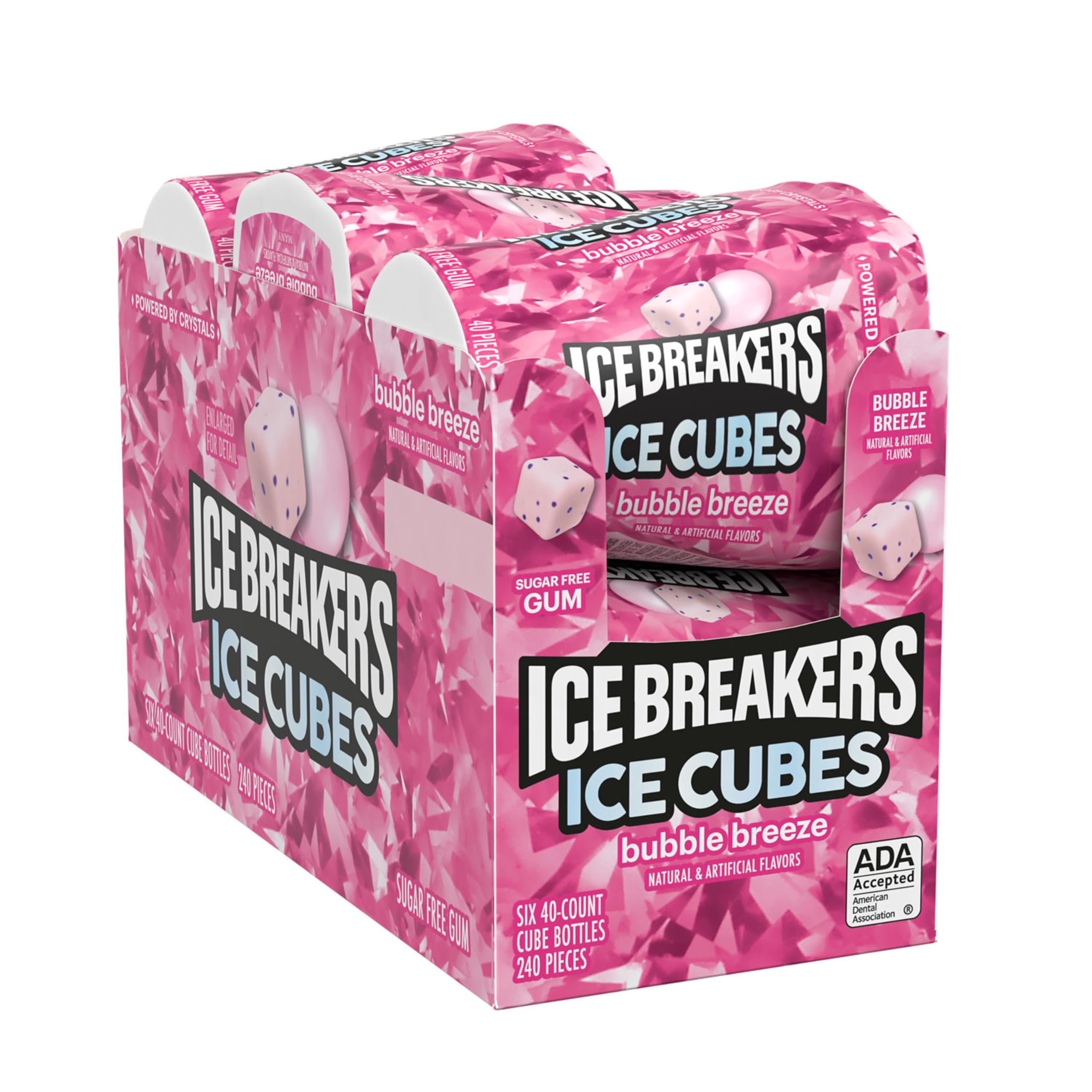 Ice Breakers bottle closed showing resealable top and easy portability