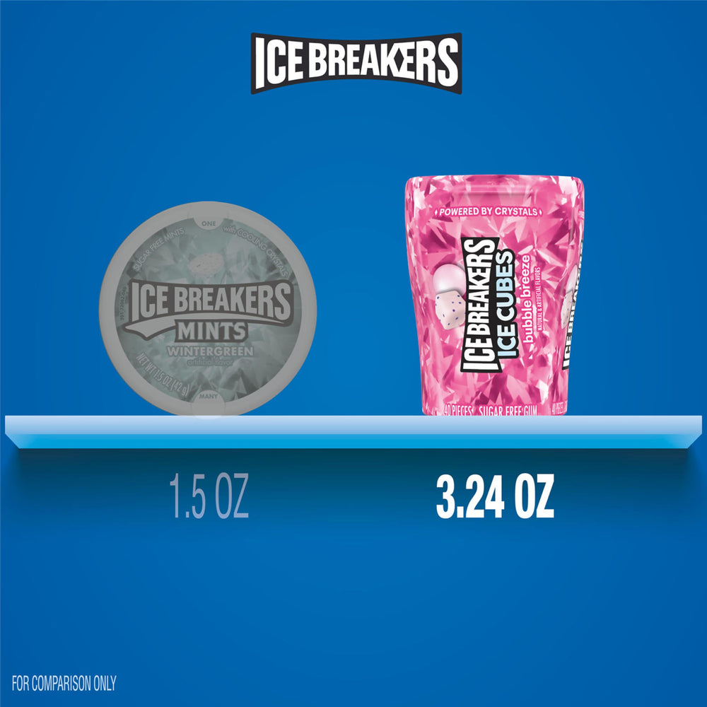 Ice Breakers close-up of cube pieces showing texture and consistent chew